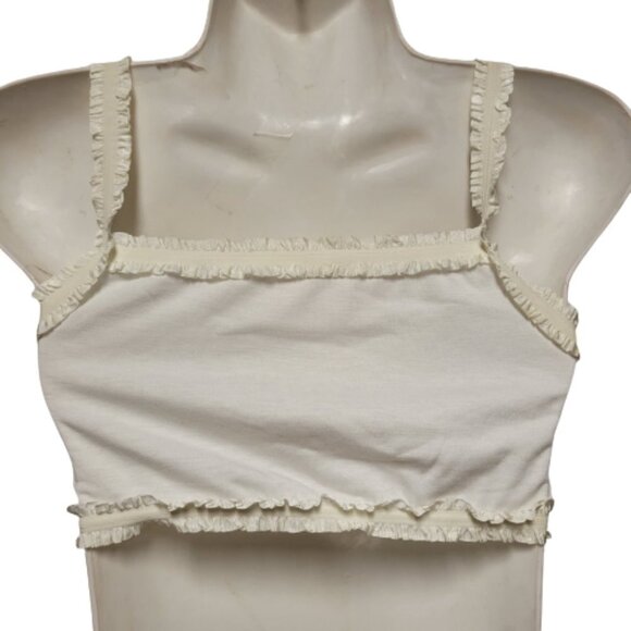 White Crop Top Sequin Bralette Padded Crop Top - Picture 4 of 12